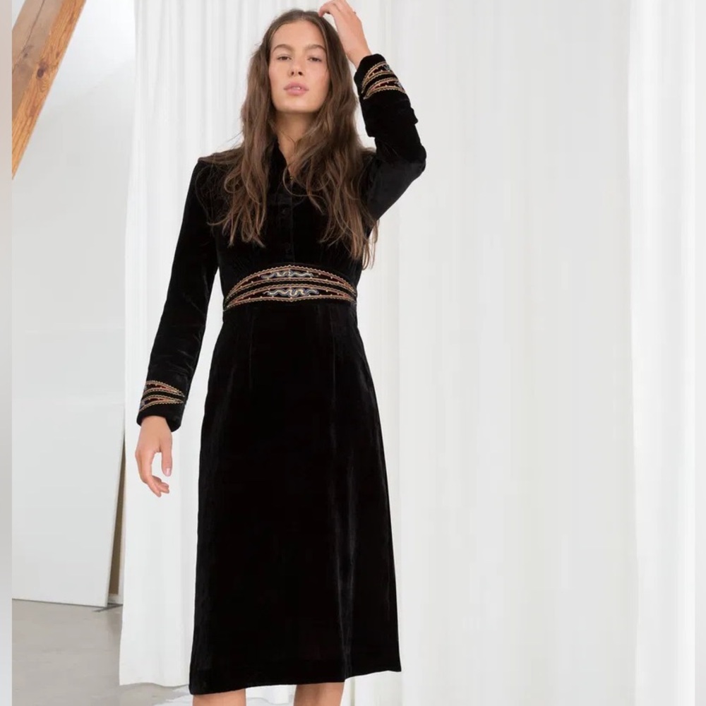 Other stories velvet snake embroidered dress